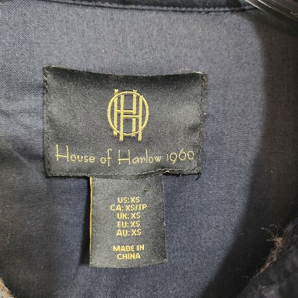 House of Harlow 1960 wool blend plaid cropped button front shacket woman's sz XS - Picture 2 of 8